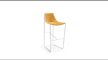Sgabello Apelle in cuoio di Midj