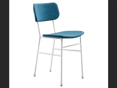 Sedia con schienale e seduta in tessuto Master S M TS di Midj