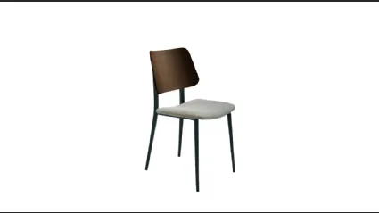 Sedia Joe S M TS LG in legno con seduta imbottita di Midj