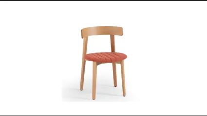 Sedia Maya S L TS in legno con seduta in tessuto di Midj