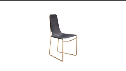 Sedia Mia S M CU con base a slitta in metallo e rivestimento in cuoio di Midj
