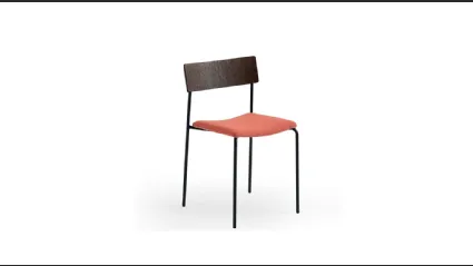 Sedia impilabile in legno con seduta imbottita Mito di Midj