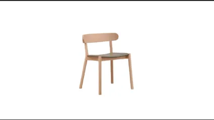 Sedia Montera in legno con seduta in cuoio di Midj