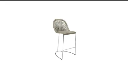 Sgabello Guapa in cuoio intrecciato di Midj