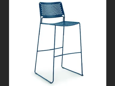Sgabello in acciaio per uso interno ed esterno Slim M di Midj