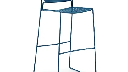Sgabello in acciaio per uso interno ed esterno Slim M di Midj