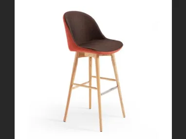 Sgabello in tessuto con struttura in legno Sonny LR TS di Midj