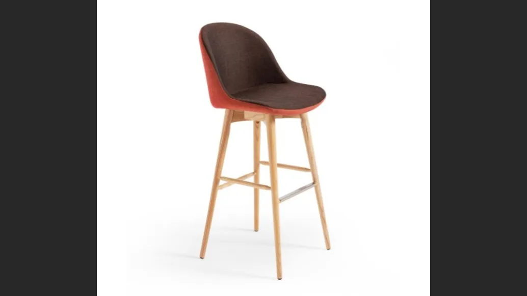 Sgabello in tessuto con struttura in legno Sonny LR TS di Midj