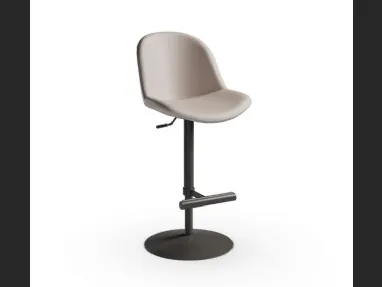 Sgabello in pelle con struttura in metallo verniciato Sonny SG YD di Midj