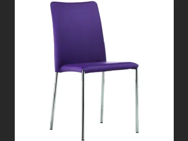 Sedia impilabile rivestita in tessuto con gambe in acciaio Silvy SB M TS di  Midj