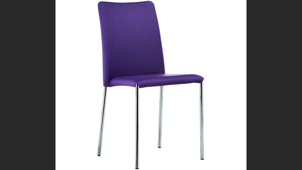 Sedia impilabile rivestita in tessuto con gambe in acciaio Silvy SB M TS di  Midj