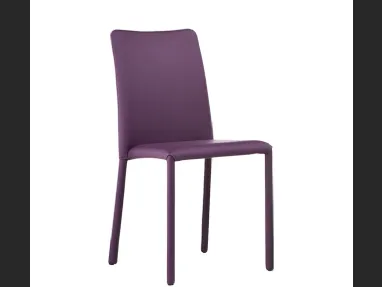 Sedia rivestita completamente in pelle Silvy SB R TS di Midj