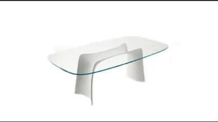 Tavolo di design con top in vetro e base in plastica Baydur di Midj