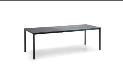 Tavolo allungabile con top in vetro More di Midj