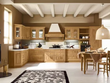 Cucina Classica angolare Carola in Rovere Naturale di Arrex