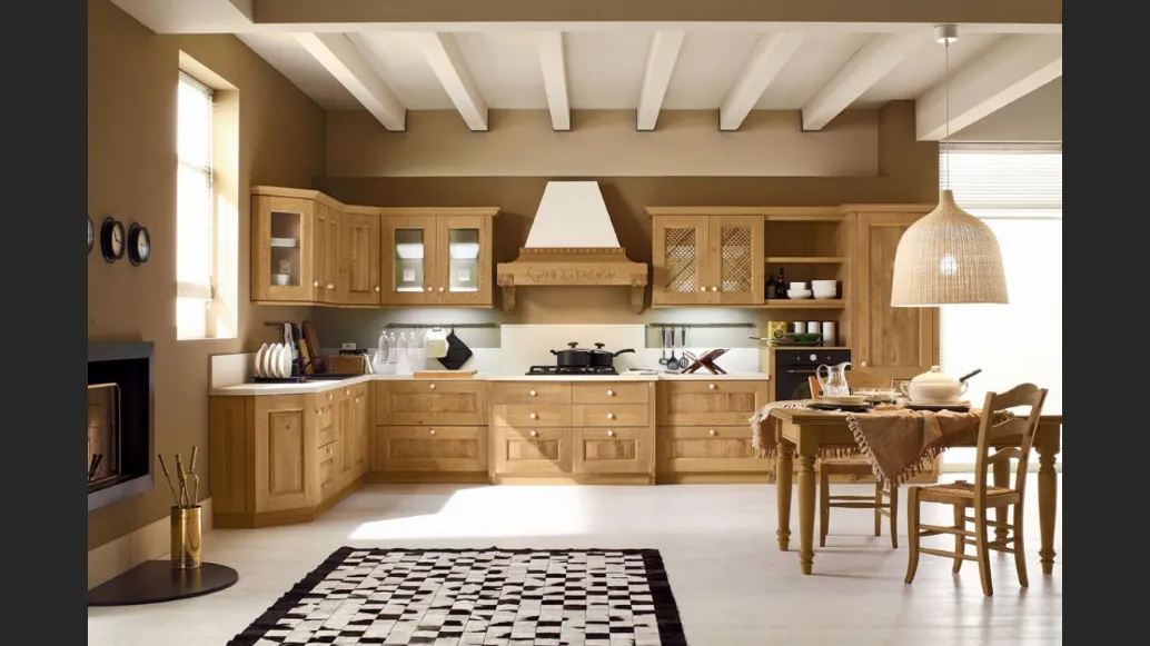 Cucina Classica angolare Carola in Rovere Naturale di Arrex