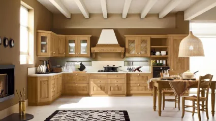 Cucina Classica angolare Carola 06 in Rovere Naturale di Arrex