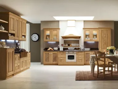 Cucina Classica lineare Carola in Rovere Naturale di Arrex