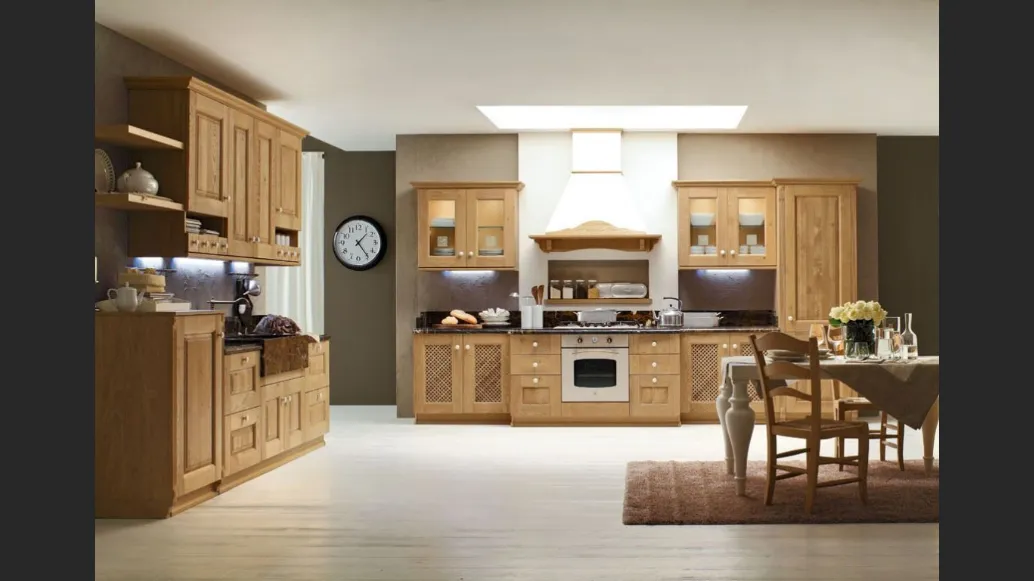 Cucina Classica lineare Carola in Rovere Naturale di Arrex
