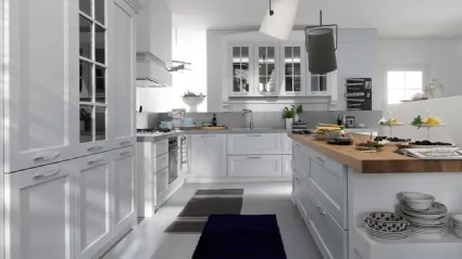 Cucina Classica angolare in legno laccato bianco opaco Asolo 03 di Dibiesse