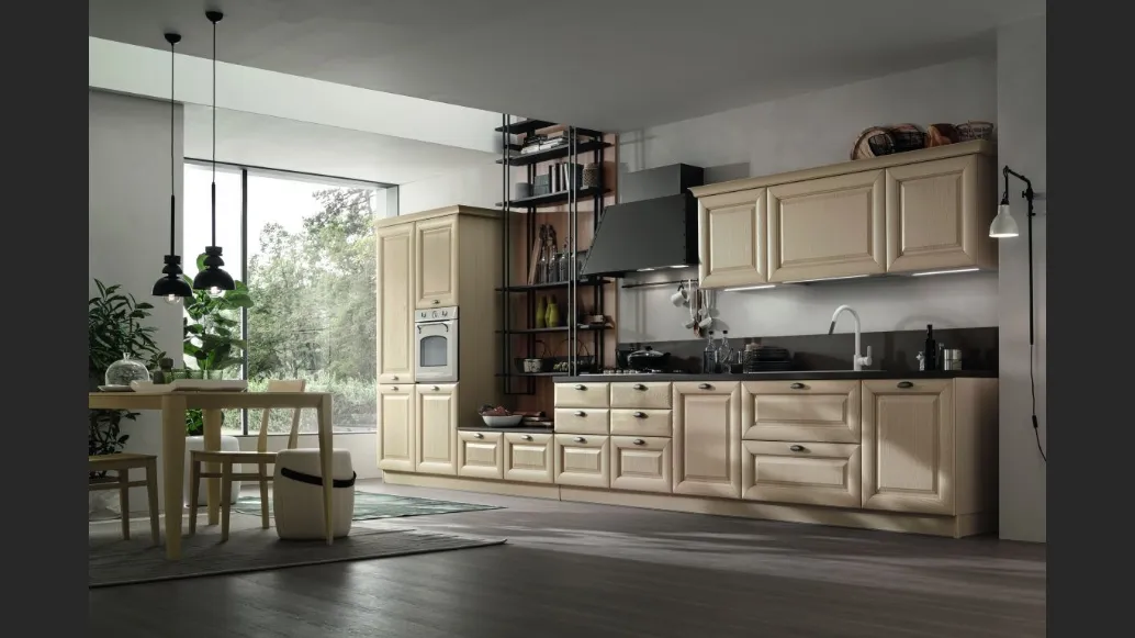 Cucina Classica lineare Lola in Frassino Decapè Bianco di Arrex