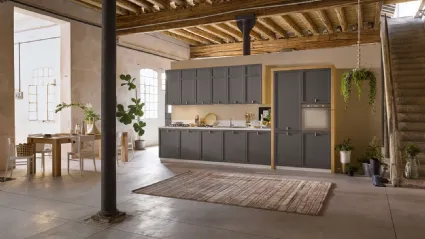 Cucina Classica in legno laccato grigio opaco Mia lineare di Dibiesse