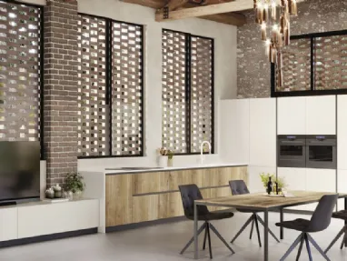 Cucina Moderna angolare AL32 Rovere Slavonia di Arrex