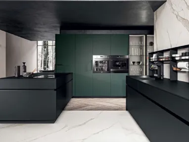 Cucina Moderna Area 22 30° con penisola in laccato opaco di Dibiesse