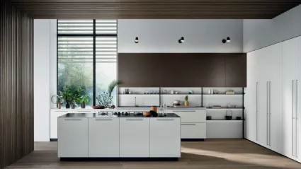 Cucina Moderna con isola Area 22 maniglia 01 in laccato opaco di Dibiesse