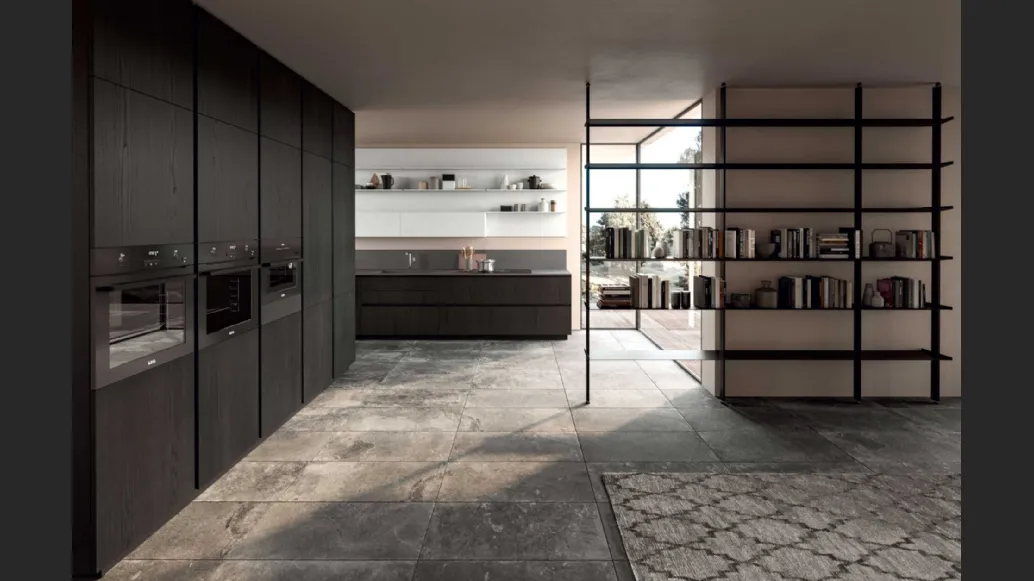 Cucina Moderna Area 22 Time angolare in olmo nero di Dibiesse