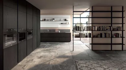 Cucina Moderna Area 22 Time angolare in olmo nero di Dibiesse