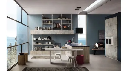 Cucina Moderna Lab-Old-Oak-Mandorla-e-Damasco Arrex