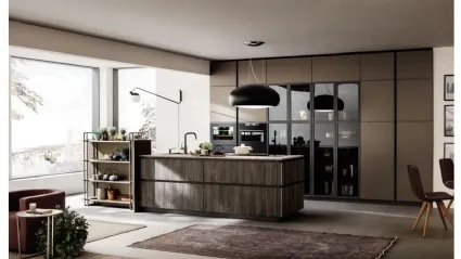 Cucina Lab Old Oak Petrolio e Metal Bronzo di Arrex