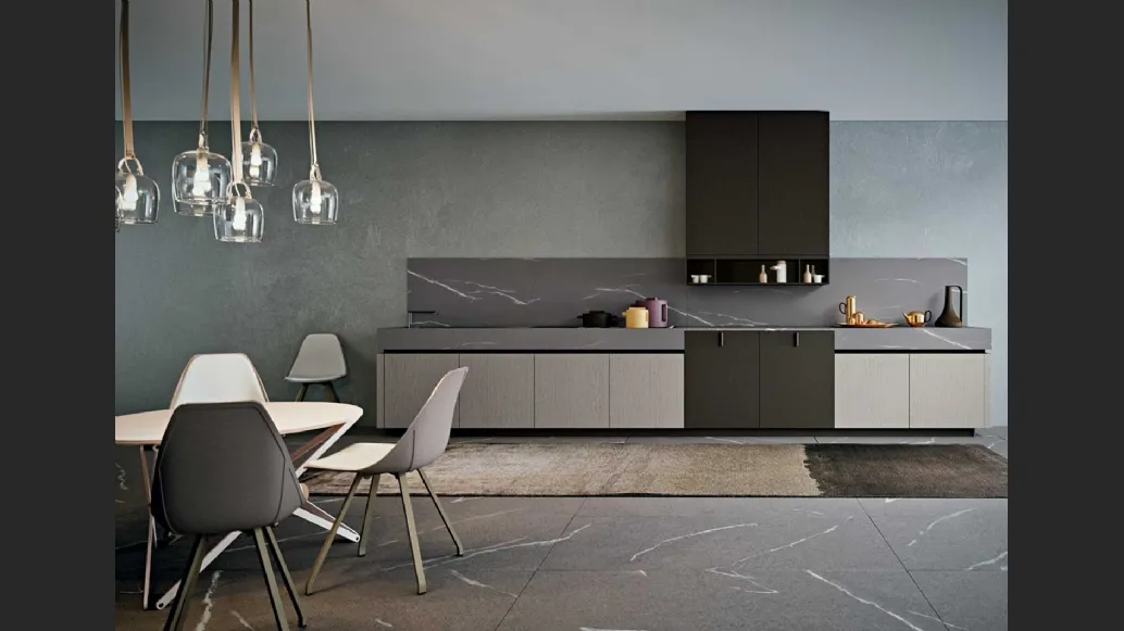 Cucina Moderna Area 22 Gola lineare in essenza Rovere e laccato opaco di Dibiesse