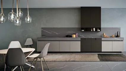 Cucina Moderna lineare Area 22 Gola 02 in essenza Rovere e laccato opaco di Dibiesse