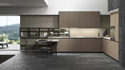 Cucina Moderna con penisola Spring Job 02 in laminato di Dibiesse