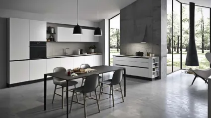 Cucina Moderna ad angolo Spring Job 03 in laminato Bianco di Dibiesse