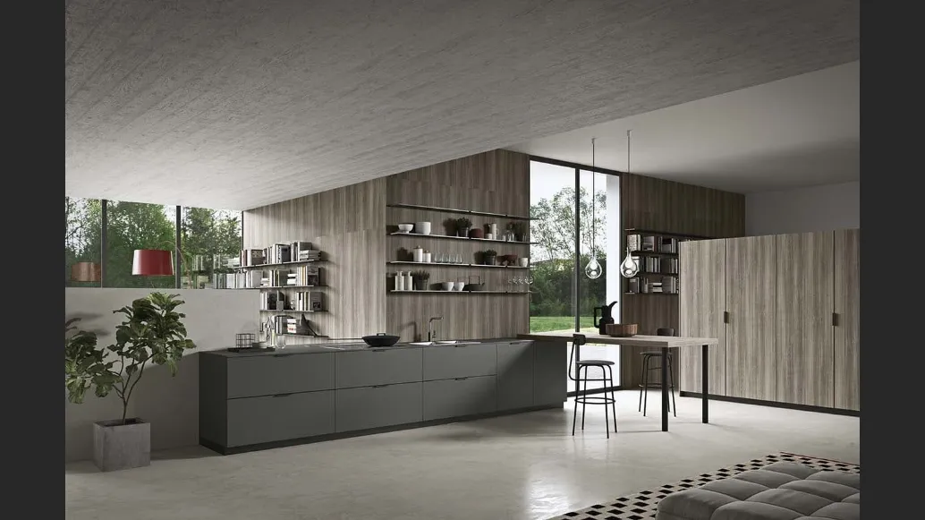 Cucina Moderna con penisola Spring Pro 02 in laminato di Dibiesse