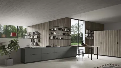 Cucina Moderna con penisola Spring Pro 02 in laminato di Dibiesse