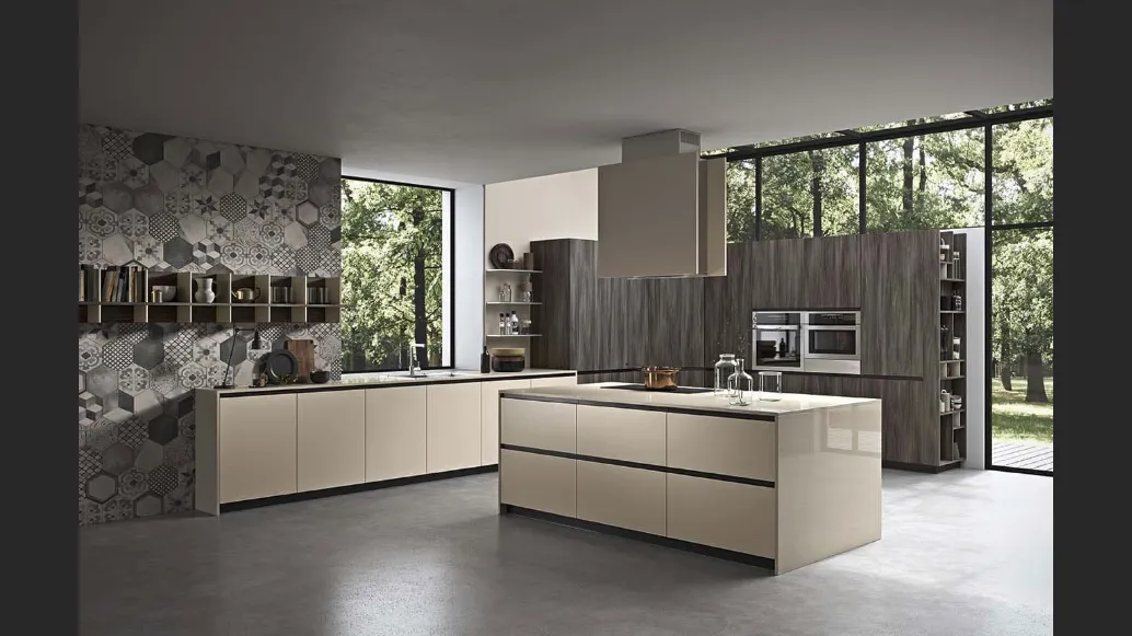 Cucina Moderna Emporio Job con isola di Dibiesse