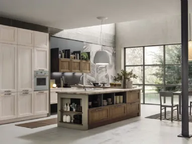 Cucina Moderna con isola Eva in legno Tinta Vintage di Arrex