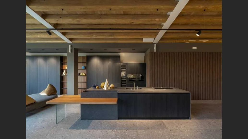 Cucina Moderna lineare in essenza di rovere Filo 01 di Dibiesse