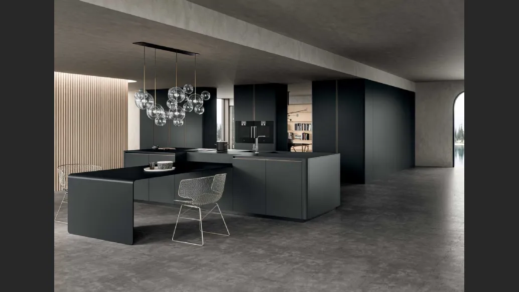 Cucina Moderna in alluminio Filo con isola di Dibiesse