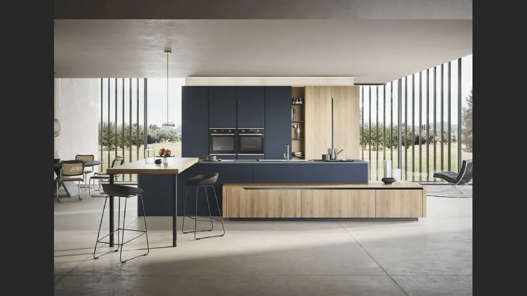 Cucina Moderna Lesmo con isola e penisola di Dibiesse