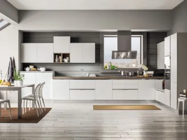 Cucina Moderna angolare Mango in Frassinato Artico e Platino di Arrex