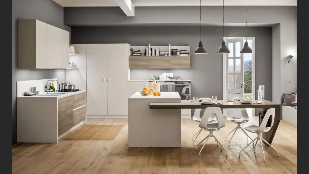 Cucina Moderna con isola Mango in Frassinato Style e Corda di Arrex