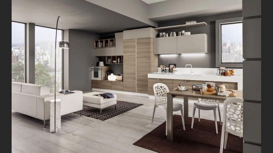 Cucina Moderna lineare Mango in Frassinato Style e Samoa di Arrex