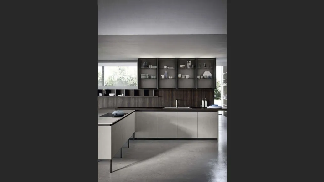 Cucina Moderna angolare Spring Gola 03 in melaminico di Dibiesse