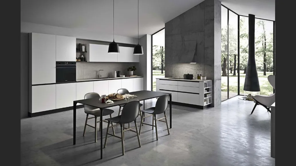Cucina Moderna lineare Spring Job 03 in melaminico di Dibiesse
