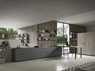 Cucina Moderna lineare Spring Pro 02 in melaminico di Dibiesse